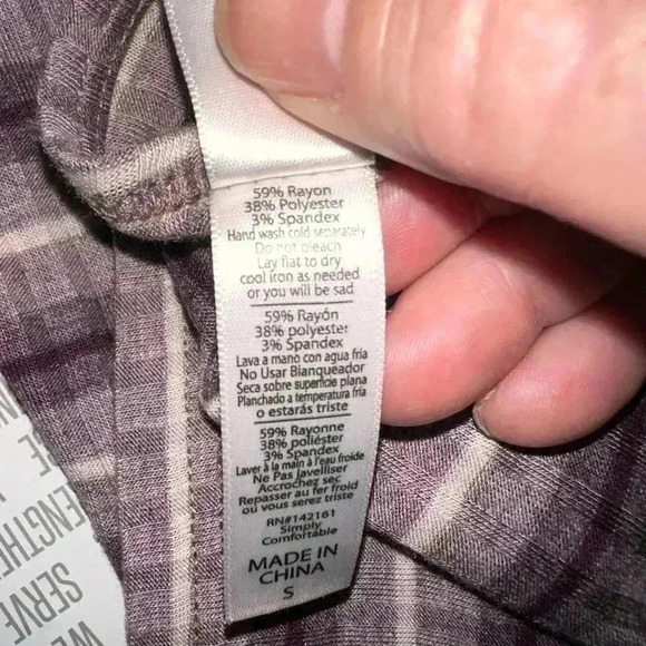 Lularoe small purple and white stripe Classic T. NWT. Ribbed and lightweight. - Picture 6 of 6